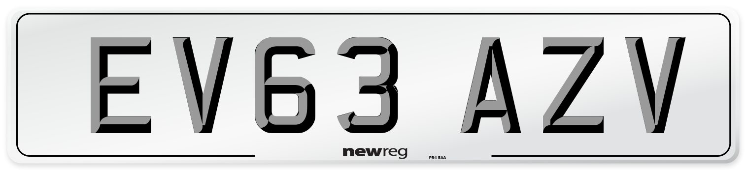 EV63 AZV Number Plate from New Reg